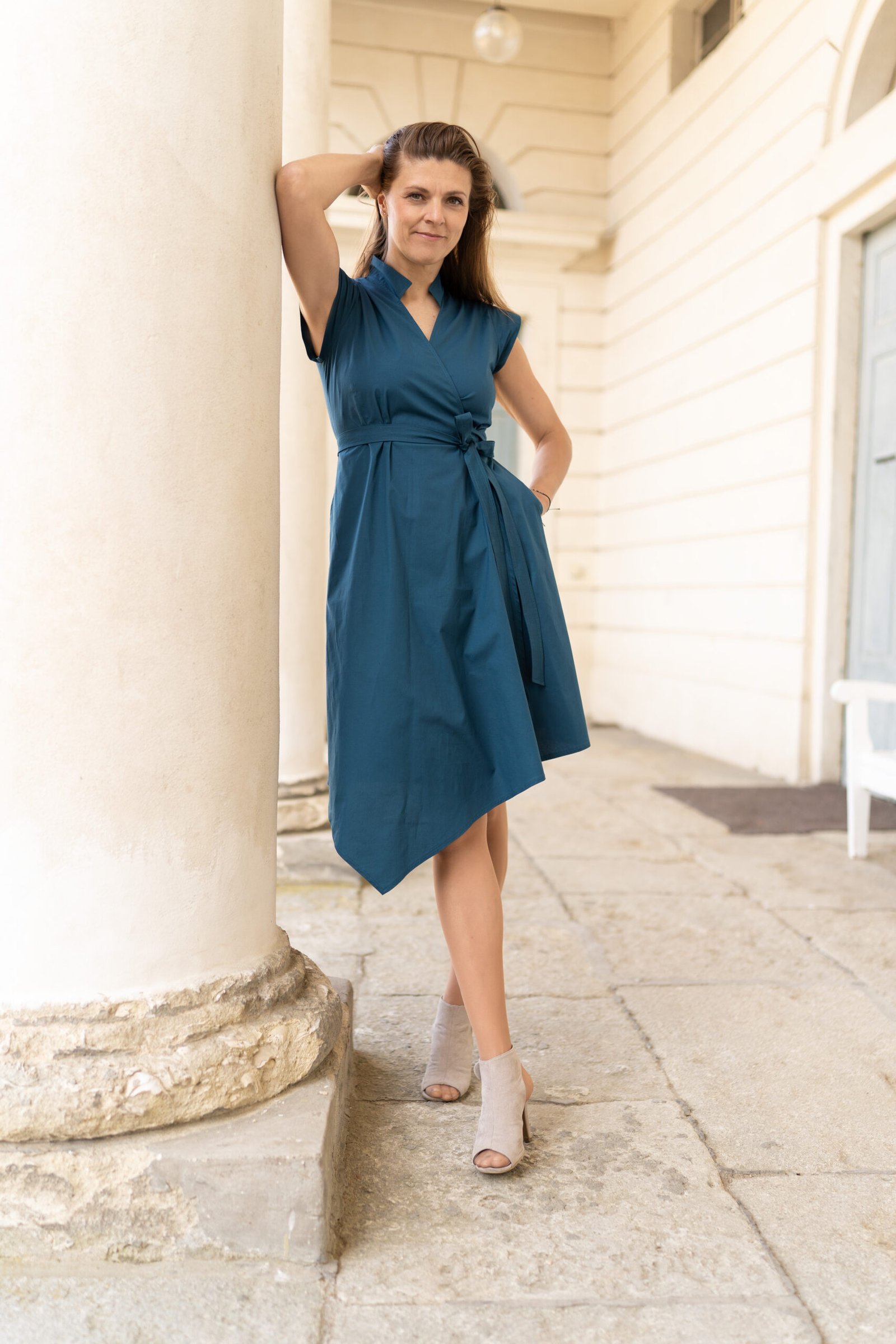 zavinovací šaty - lahvově zelená (4)